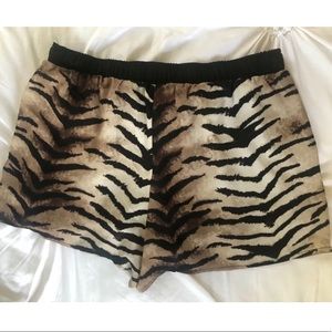 Zebra Animal Print Drawstring Shorts M/L